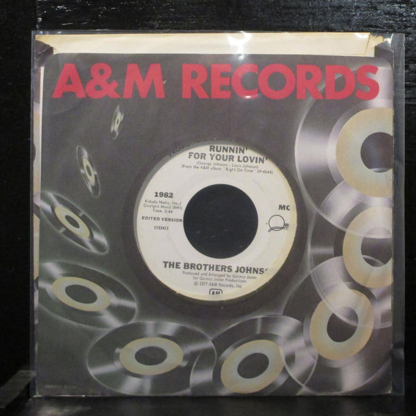 The Brothers Johnson  Runnin' For Your Lovin' Mint- Promo 7" Vinyl 45 1982-S - Shuga Records