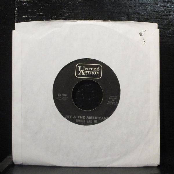 Jay & The Americans  Sunday And Me VG+ 7" Vinyl 45 United Artists UA 948 Rock - Shuga Records