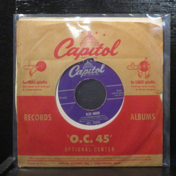 Mel Torm  Blue Moon / Bewitched VG+ 7" Vinyl 45 Capitol F1662 Pop 1951 - Shuga Records