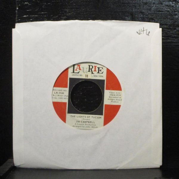 Jim Campbell  The Lights Of Tucson VG+ 7" Vinyl 45 Laurie 3546 Pop 1970 - Shuga Records