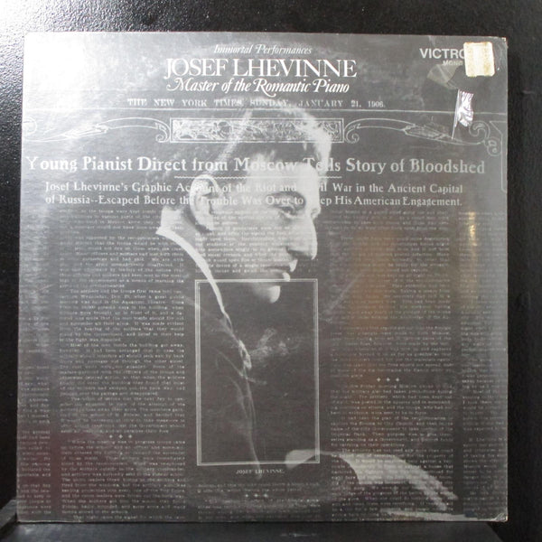 Josef Lhevinne - Master Of The Romantic Piano sealed LP RCA VIC-1544 USA 1970 - Shuga Records