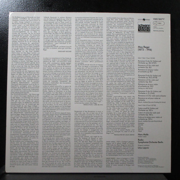 Maile - Reger: Three Romances / Suite in A Minor Mint- LP VMS 1607 F Germany - Shuga Records