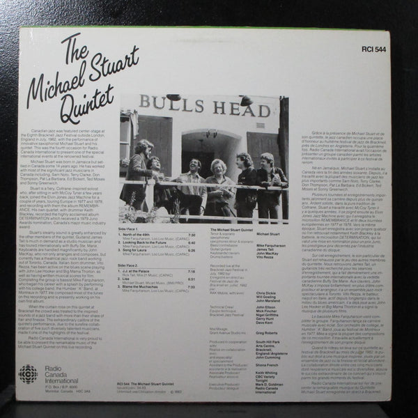 The Michael Stuart Quintet - Live In Bracknell Mint- LP RCI 544 Canada 1983 - Shuga Records