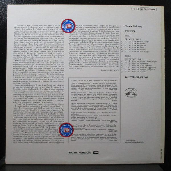 Gieseking - Debussy Etudes Mint- Mono LP La Voix De Son Matre 2C 061-01028 - Shuga Records