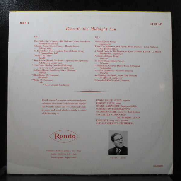 Various - Beneath the Midnight Sun VG Mono LP Vinyl Record Rondo NOR 3 Norway - Shuga Records