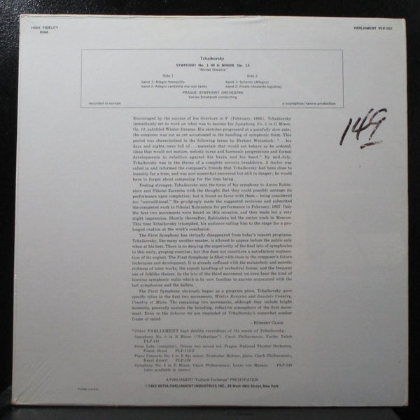 Smetacek - Tchaikovsky: Symphony No. 1 new sealed Mono LP Parliament PLP-162 USA - Shuga Records