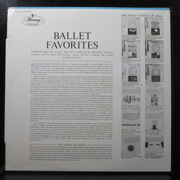 Dorati / Fistoulari - Curtain Up! Ballet Favorites VG+ Mono LP Mercury SR 90328 - Shuga Records