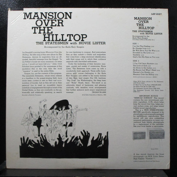 The Statesmen - Mansion Over The Hilltop VG+ Stereo LP RCA Victor LSP-2127 USA - Shuga Records