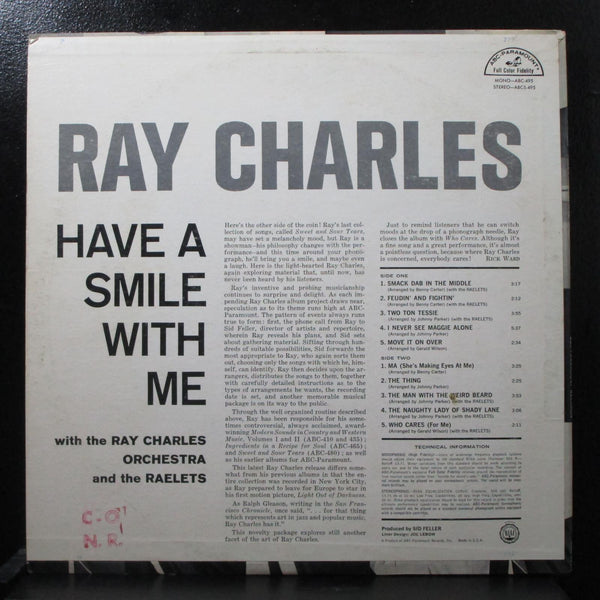 Ray Charles - Have A Smile With Me VG+ Mono 1st LP ABC-495 USA 1964 - Shuga Records
