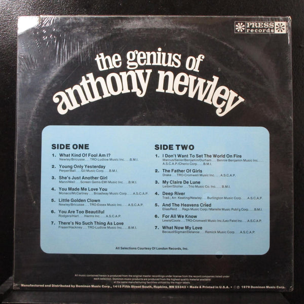 The Genius Of Anthony Newley sealed LP Press Records BU 4060 USA 1979 - Shuga Records
