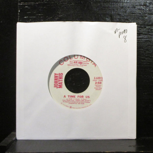Johnny Mathis  A Time For Us Mint- Promo 7" Vinyl 45 Columbia 4-44915 Pop 1969 - Shuga Records