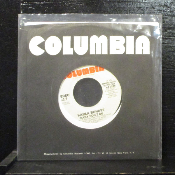 Karla Bonoff  Baby Don't Go Mint- 7" Vinyl 45 Columbia 1-11206 Pop 1979 - Shuga Records