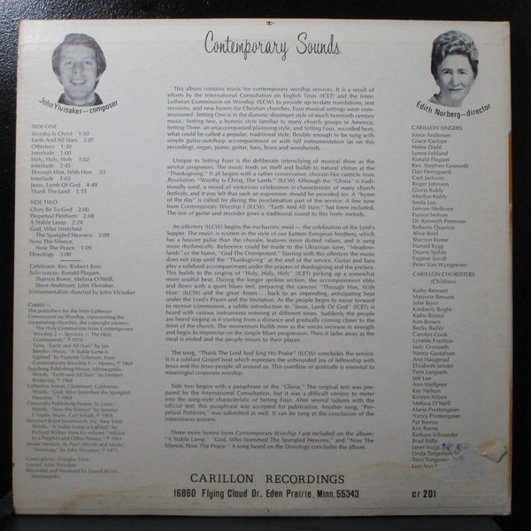 John Ylvisaker, Edith Norberg - Contemporary Sounds VG+ LP Carillon Sounds CR201 - Shuga Records