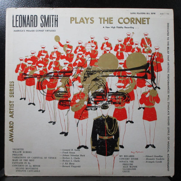Leonard Smith Plays The Cornet VG+ LP Award Artist Series AAS 701 USA 1960 - Shuga Records