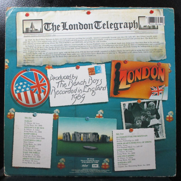 The Beach Boys - Live In London VG+ LP Capitol SN-16134 USA 1980 - Shuga Records