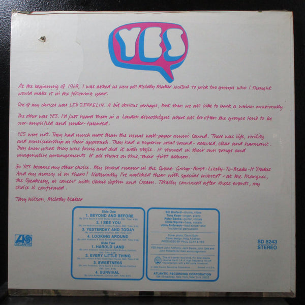 Yes - Yes sealed LP Vinyl Record Atlantic SD 8243 USA 1969 - Shuga Records