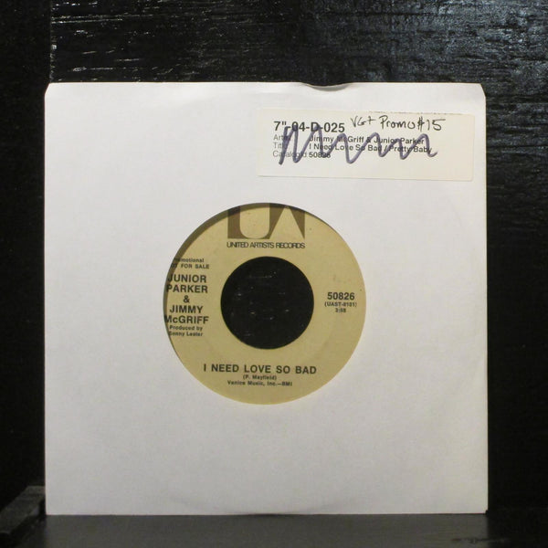 McGriff & Parker  I Need Love So Bad VG+ Promo 7" Vinyl 45 United Artists 50826 - Shuga Records