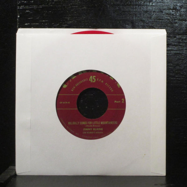 Jimmy BlaineHillbilly Songs For Little Mountaineers VG+ 7" Red Vinyl 45 C-19 - Shuga Records