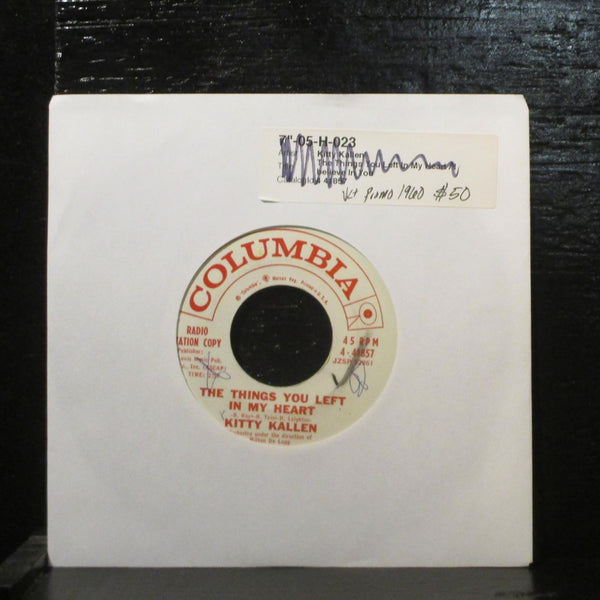Kitty Kallen-Things You Left In My Heart VG+ Promo 7" Vinyl 45 Columbia 4-41857 - Shuga Records