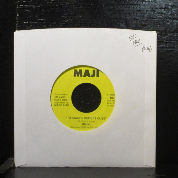 Jim'N'I  Reagan's Budget Cuts VG+ 7" Vinyl 45 Maji 1-182 Novelty / Country 1982 - Shuga Records