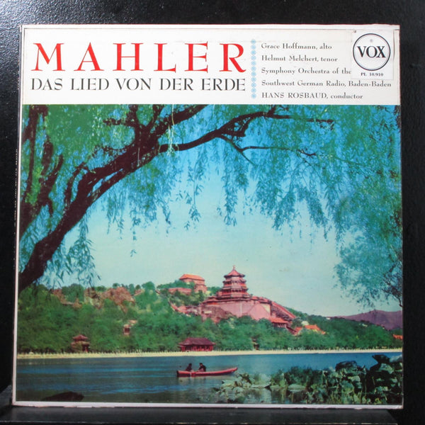 Rosbaud - Mahler: Die Lied Von Der Erde Mint- Mono LP VOX PL 10.910 USA 1958 - Shuga Records