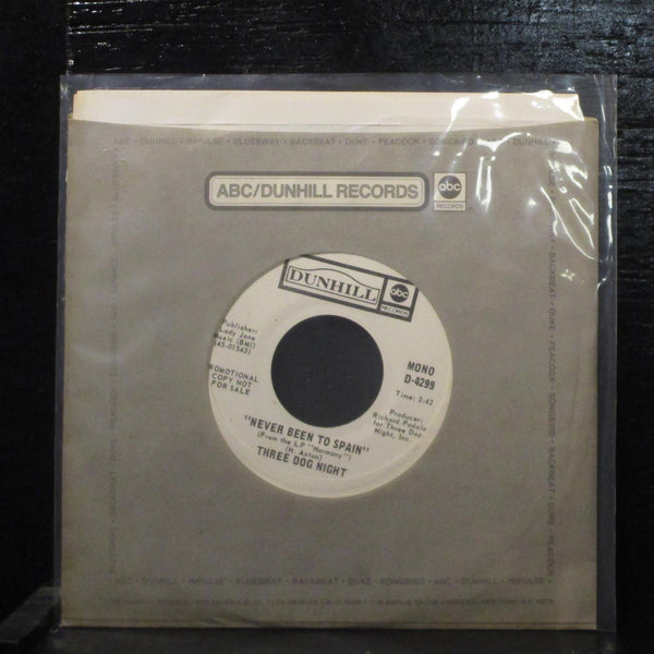Three Dog Night  Never Been To Spain Mint- Promo7" Vinyl 45 ABC D-4299 Rock - Shuga Records
