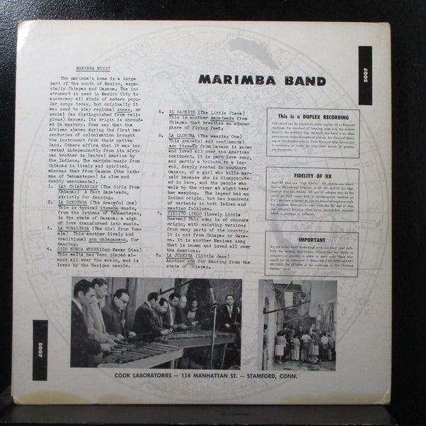 Emory Cook - Marimba Band VG+ Mono LP Vinyl Record Cook 5007 USA 1954 - Shuga Records