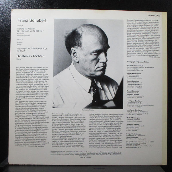 Richter - Schubert: Sonate A-Moll Op. 42 Mint- LP 86 041 XAK Germany - Shuga Records
