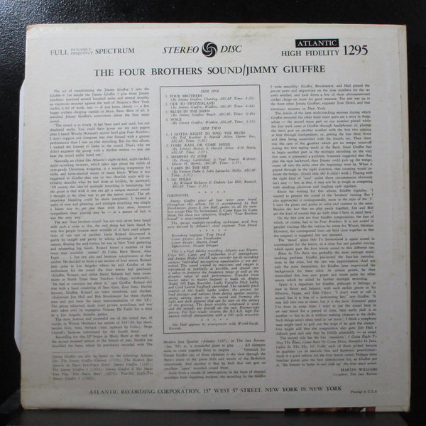 Jimmy Giuffre - The Four Brothers Sound Mint- Stereo LP Atlantic SD 1295 USA - Shuga Records