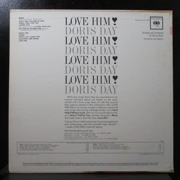 Doris Day - Love Him VG+ Mono LP Columbia CL 2131 USA 1964 - Shuga Records