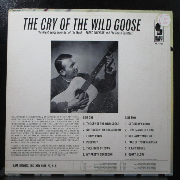 Terry Gilkyson - The Cry Of The Wild Goose VG+ Mono LP Kapp KS-3327 USA 1963 - Shuga Records