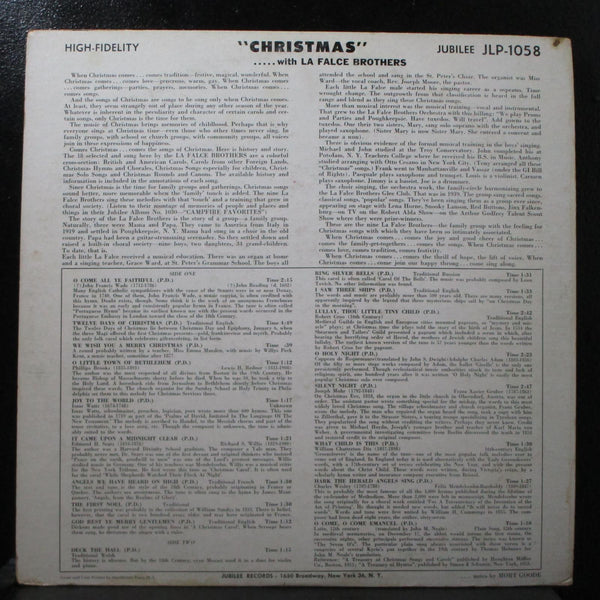 La Falce Brothers - Christmas With La Falce Brothers VG+ Mono LP Jubilee JGM1058 - Shuga Records