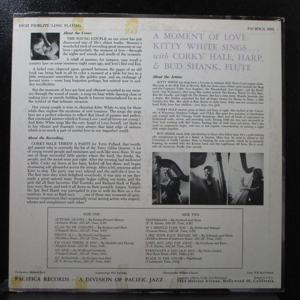 Kitty White - A Moment Of Love VG+ Mono 1st LP Pacific Jazz P-2002 USA 1956 - Shuga Records