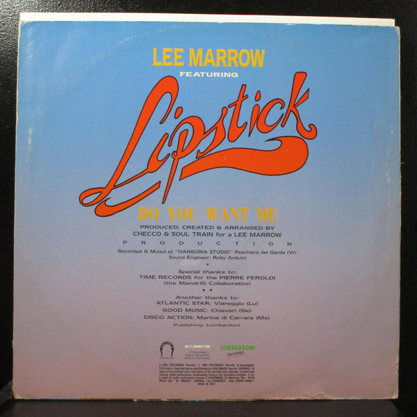 Lee Marrow feat. Lipstick - Do You Want Me 12" VG World of Music MIX 395 Italy - Shuga Records