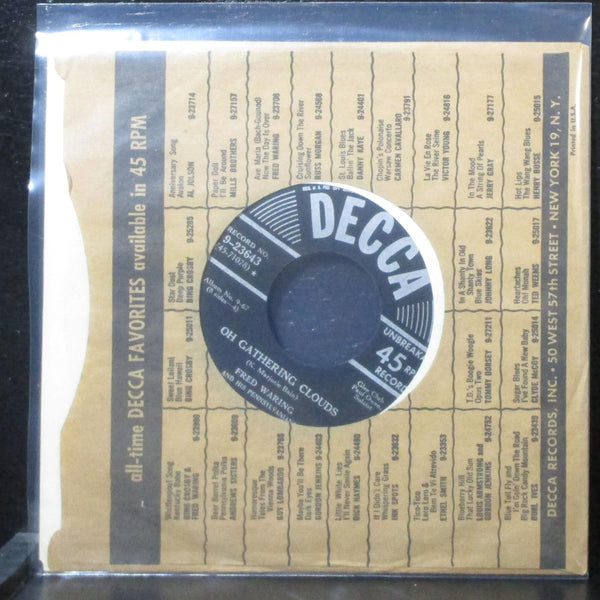 Fred Waring - Silent Night / Oh Gathering Clouds 7" VG+ Decca 9-23643 USA 1950 - Shuga Records