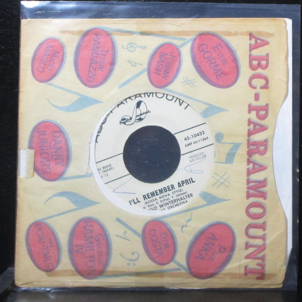 Hugo Winterhalter - Snow Fall / I'll Remember April 7" VG+ Promo 45-10432 USA - Shuga Records