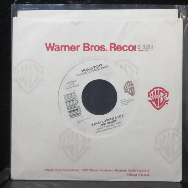 Travis Tritt - Santa Looked A Lot Like Daddy 7" Mint- Warner Bros. 7-18703 USA - Shuga Records