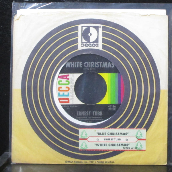 Ernest Tubb - White Christmas / Blue Christmas 7" VG+ Decca 46186 USA lbl var - Shuga Records