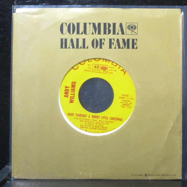 Andy Williams - Have Yourself A Merry Little Christmas 7" Mint- Promo Black - Shuga Records