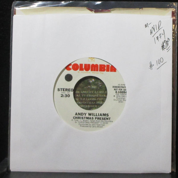 Andy Williams - Christmas Present 7" Mint- Promo Columbia 3-10054 USA 1974 - Shuga Records