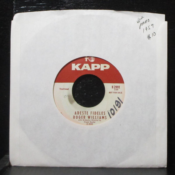 Roger Williams - Adeste Fideles / Hark! The Herald Angels Sing 7" VG+ Promo Kapp - Shuga Records