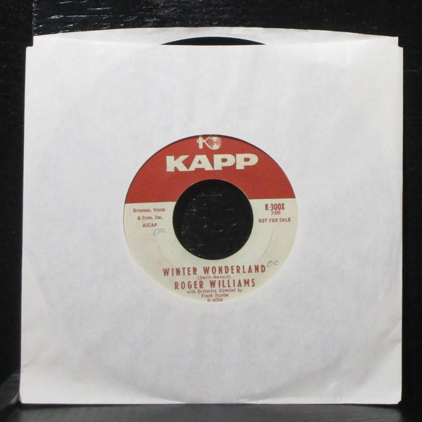 Roger Williams - Winter Wonderland / Mary's Little Boy Child 7" VG+ Promo Kapp - Shuga Records