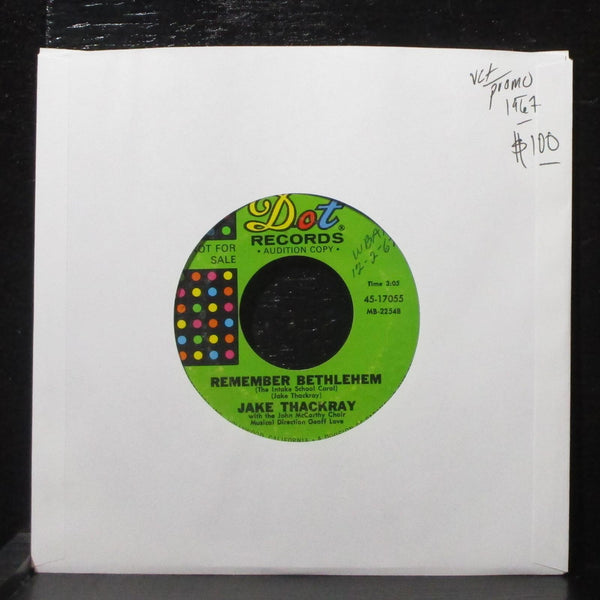 Jake Thackray - Remember Bethlehem / Joseph 7" VG+ Promo Dot 45-17055 USA - Shuga Records