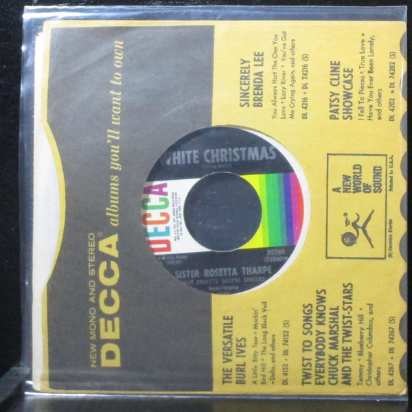 Sis. Rosetta Tharpe - Silent Night / White Christmas 7" VG+ Decca 25760 USA - Shuga Records