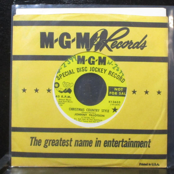 Johnny Tillotson - Christmas Country Style 7" Mint- Promo MGM K13633 USA 1966 - Shuga Records