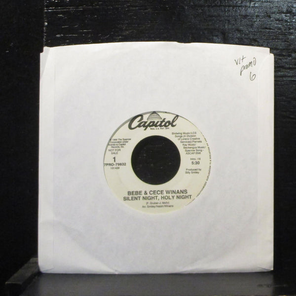 Bebe/Cece Winans Silent Night  VG+  Promo 7" Vinyl 45  Capitol 7PRO-79832 Soul - Shuga Records