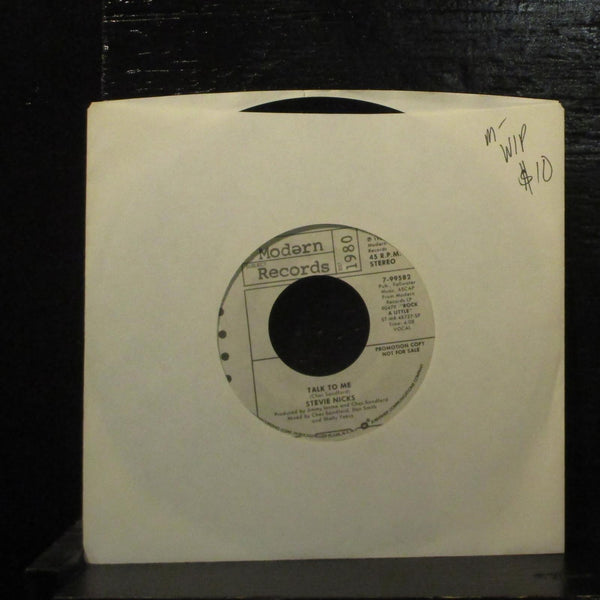 Stevie Nicks  Talk To Me Mint- White Label Promo 7" Vinyl 45 Modern 7-99582 - Shuga Records