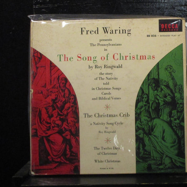 Fred Waring The Song of Christmas 3x7" Vinyl 45 Gatefold Set ED 825 - Shuga Records