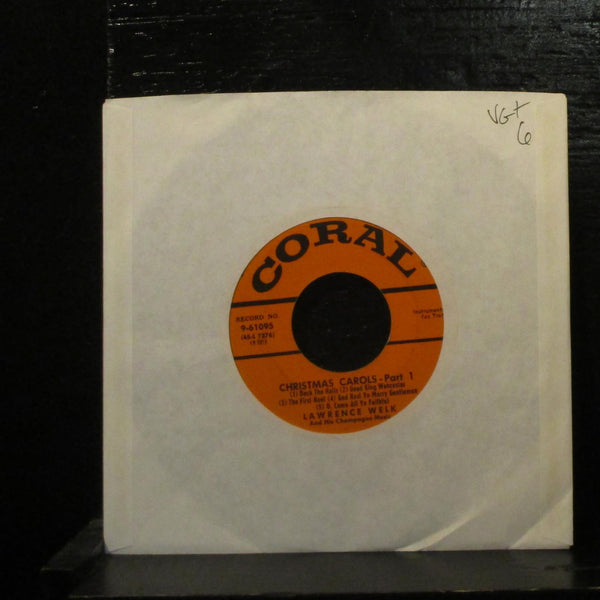 Lawrence Welk  Christmas Carols VG+ 7" Vinyl 45 Coral 9-61095 Jazz 1953 - Shuga Records