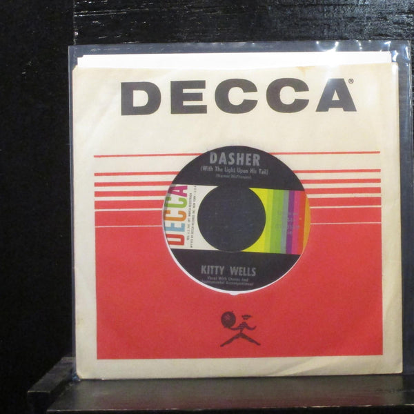 Kitty WellsDasher (with A Light Upon His Tail) VG+ 7" Vinyl 45 Decca 31441 - Shuga Records